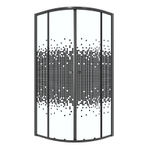 Душевое ограждение Niagara Eco NG-1003-14BLACK (80х80х190) четверть круга,раздвижное,черный,стекло мозаика,1 место