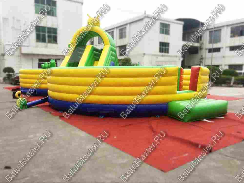 Надувная полоса препятствий "Мощный лабиринт" размер 15*8*6 м