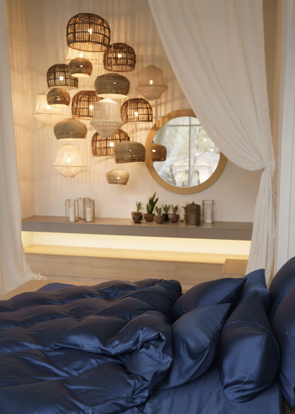 Постельное белье 2 спальное евро German Grass Blue Brilliant синее