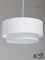 Светильник потолочный подвесной 2х ярусный, абажур потолочный, цвет Белый E27