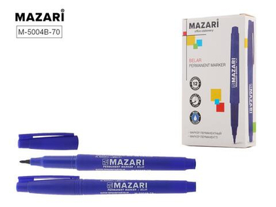 Маркер перм. 1.5мм. "Belar" синий, пулевидный наконечник (Mazari)