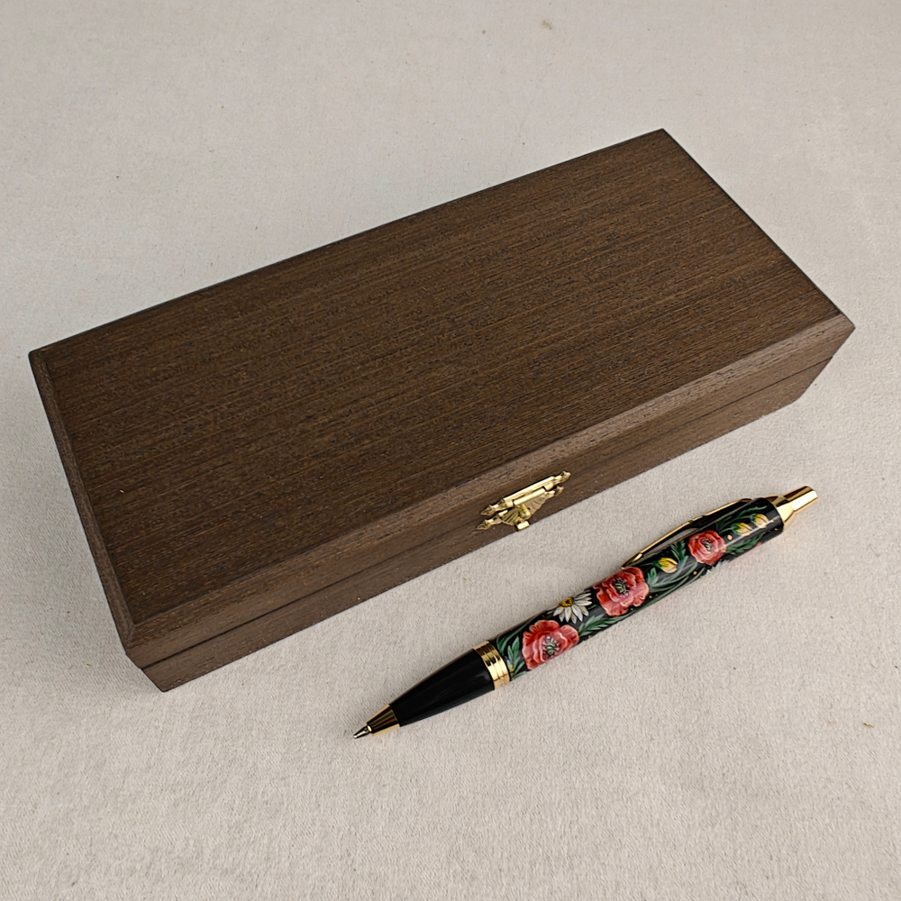 Ручка шариковая "Ромашки и маки" с ручной росписью