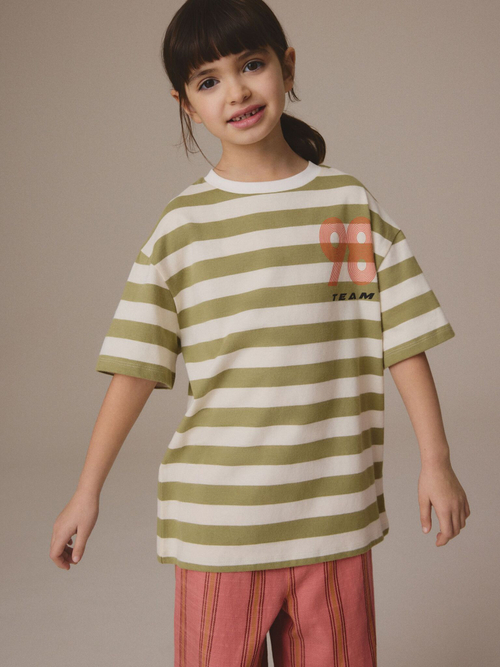 Футболка для девочки Next E44-340, 4 шт., Розовый, Бежевый, Хаки