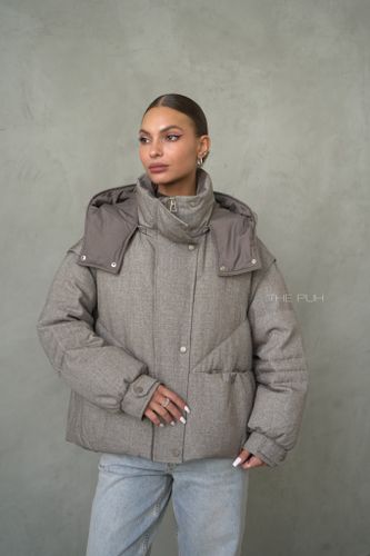 Шоколадный пуховик-трансформер на молнии