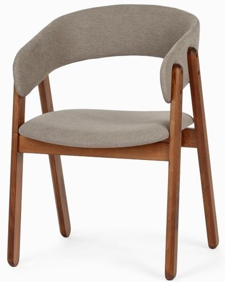 Стул Devlin Soft темное дерево и серая ткань 