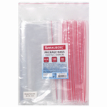 Пакеты с замком ZIP LOCK "зиплок" комплект 100 шт. 180х250 мм ПВД толщина 40 микрон BRAUBERG (2 штуки в упаковке)