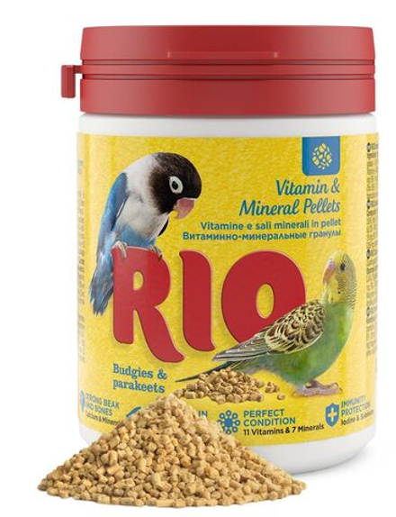 Сухой корм RIO Витаминно-минеральные гранулы для волнистых и средних попугаев, 120 г