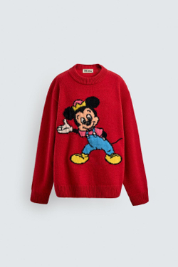 ZARA X DISNEY ШЕРСТЯНОЙ ДЖЕМПЕР MONTY, КРАСНЫЙ