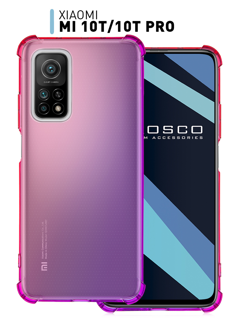 Чехол ROSCO для Xiaomi Mi 10T;Xiaomi Mi 10T Pro оптом (арт. XM-MI10T-HARD-TPU-PINK-PURPLE)