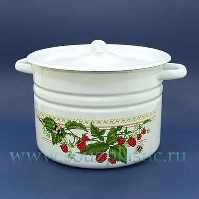 Кастрюля эмал 8,0л цил с рис С1620, С1620.П