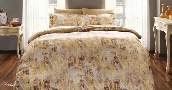 Постельное белье PRELUDE желтый   TIVOLYO HOME Турция