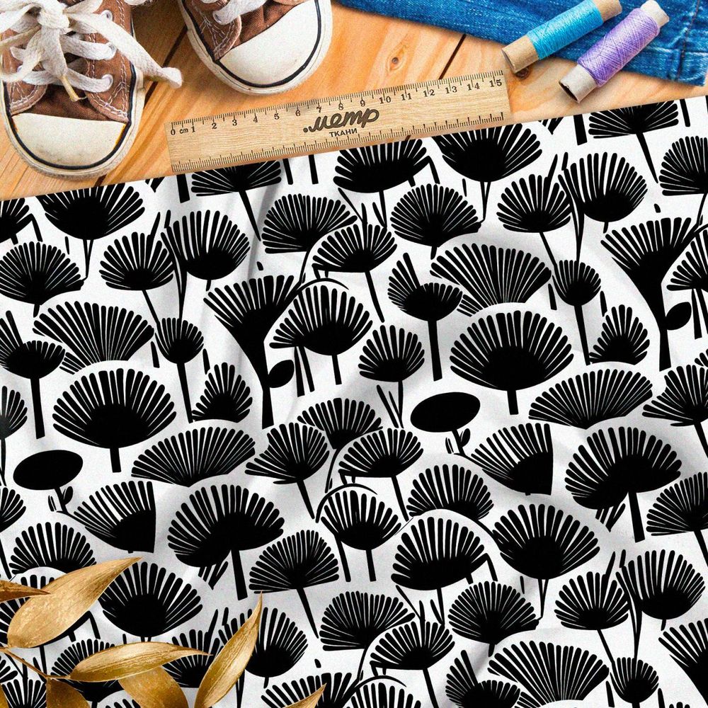 Ткань премиум шелк искусственный Армани двуцветная цветочная фантазия