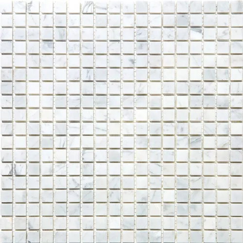 4M088-15P Мозаика из мрамора 4 мм Natural i-Tilе белый квадрат глянцевый