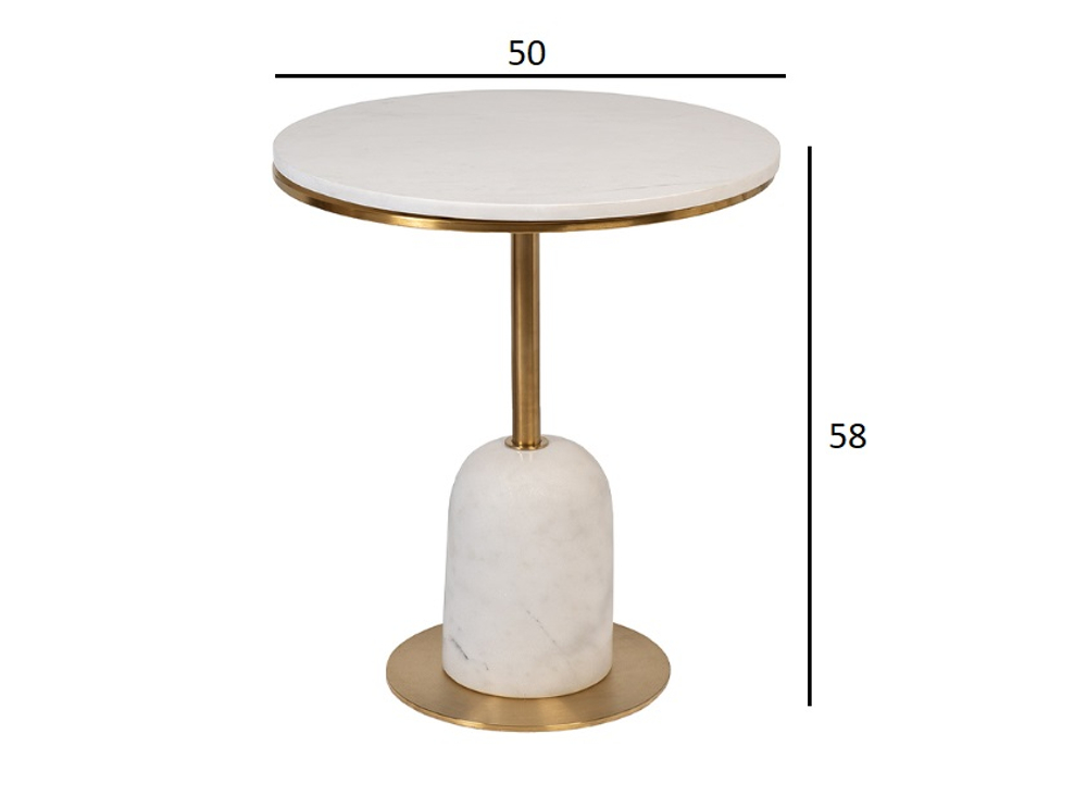 Стол журнальный Garda Decor Garda Decor мрамор белый d5058 см