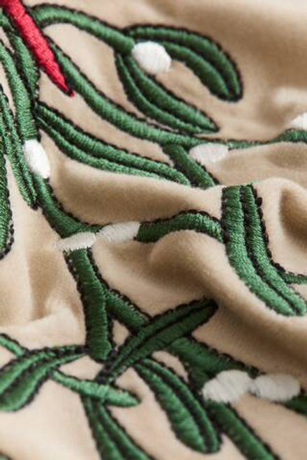 H&M HOME РОЖДЕСТВЕНСКИЙ БАРХАТНЫЙ ЧЕХОЛ НА ПОДУШКУ С ПРИНТОМ, БЕЖЕВЫЙ