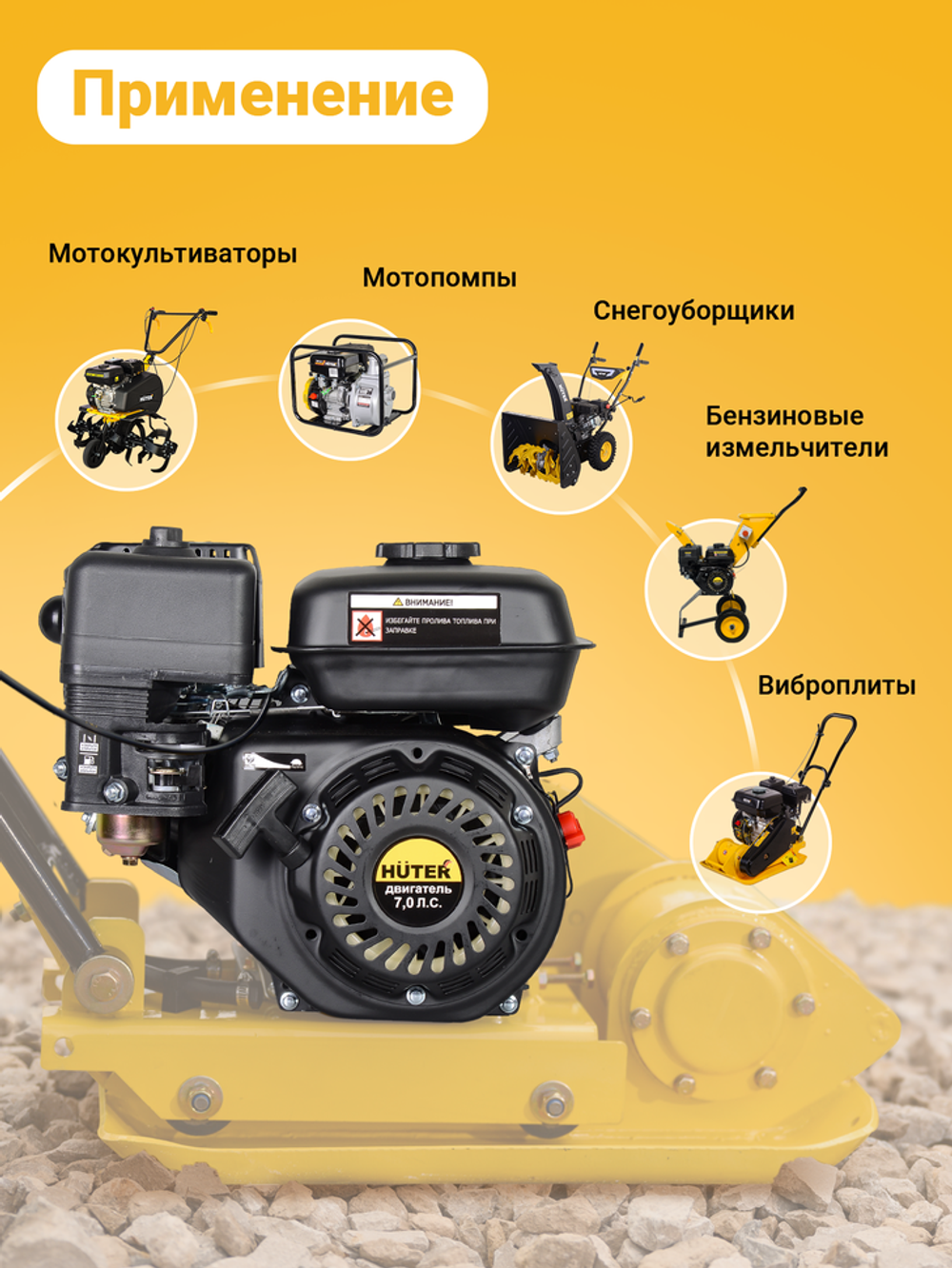 Двигатель бензиновый Huter GE-21220FА