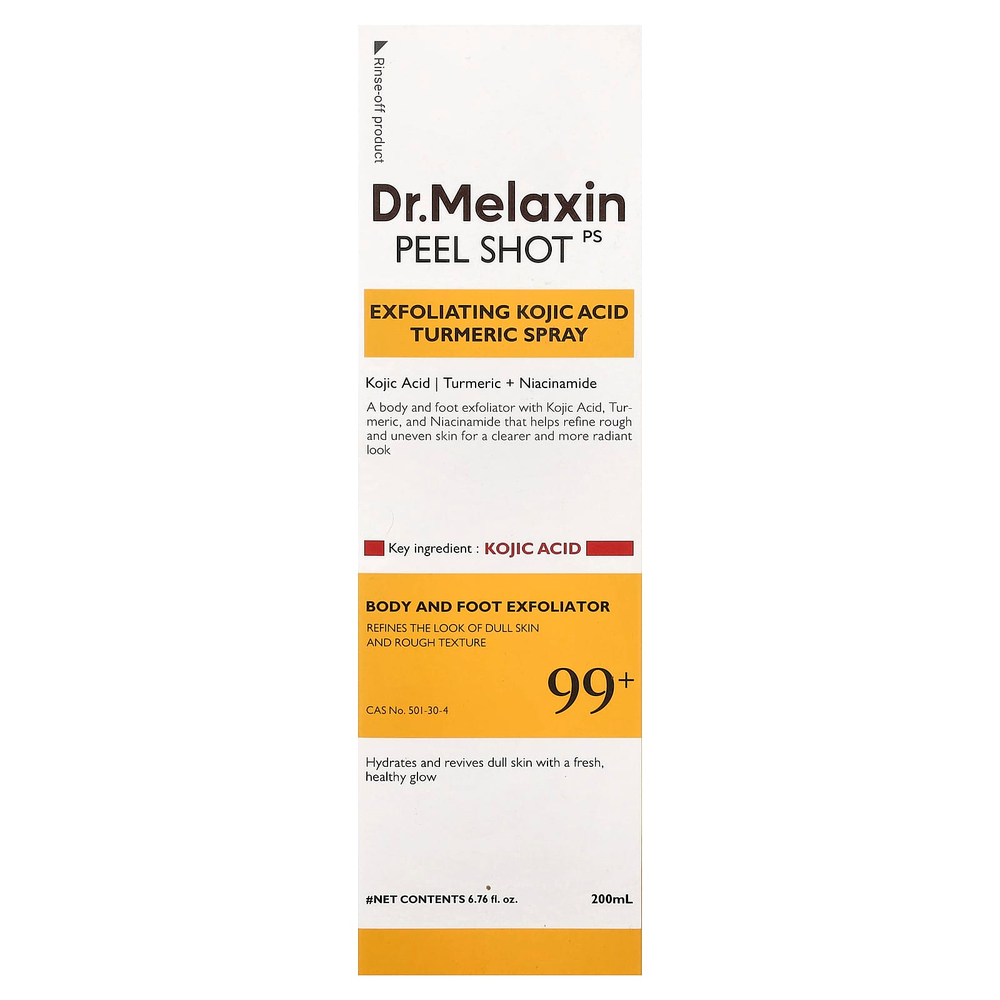 Dr.Melaxin, Peel Shot, отшелушивающий спрей с койевой кислотой и куркумой, 200 мл (6,76 жидк. унции)
