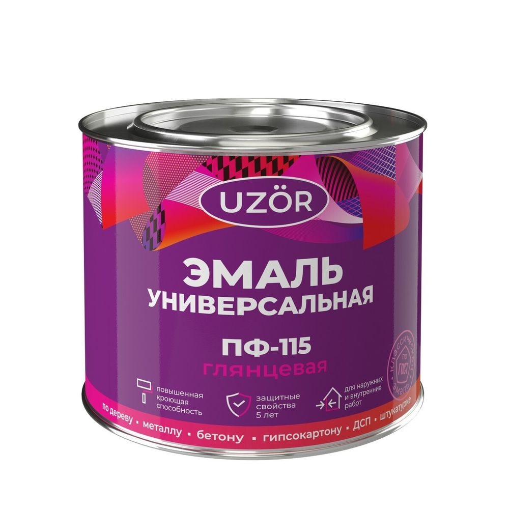 Эмаль ПФ-115 Узор  красная   1,8кг  (Сайвер)