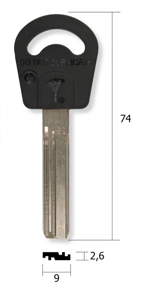 Заготовка вертикального ключа 11108 MUL-T-LOCK 052