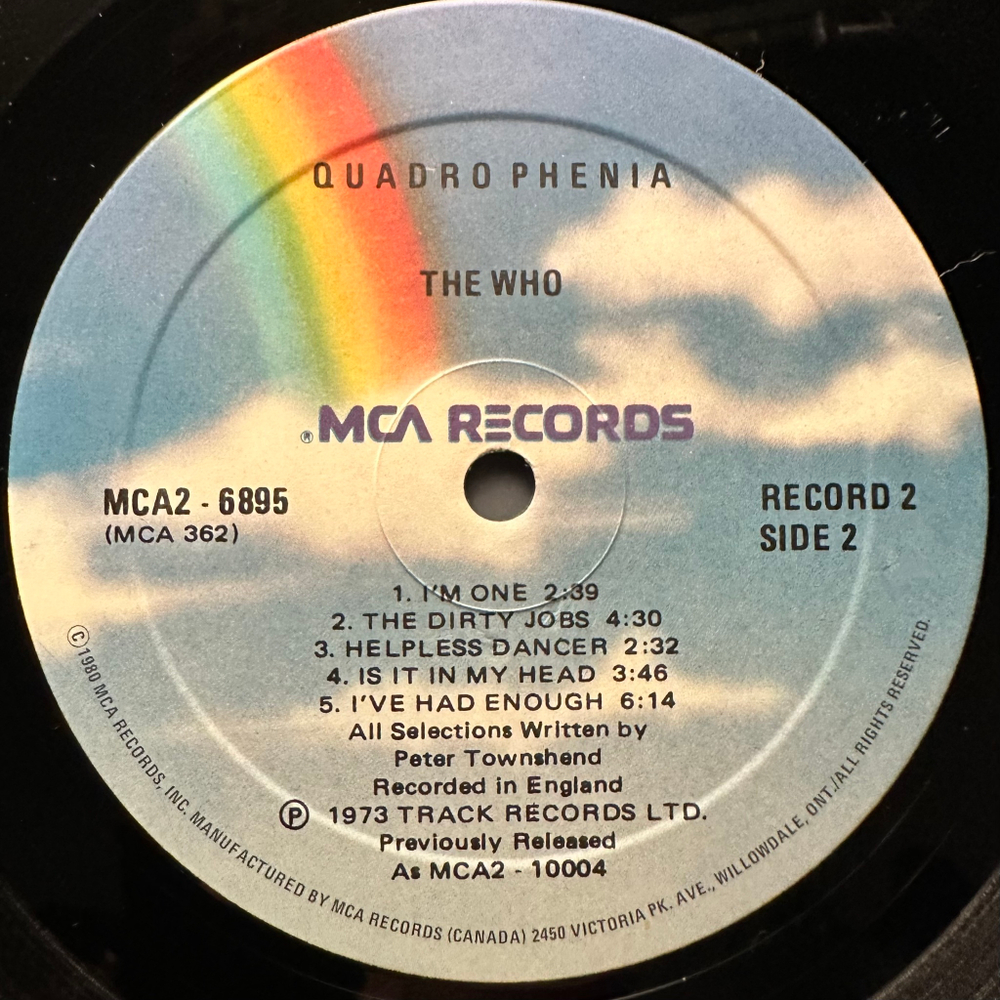 The Who - Quadrophenia 2LP (Канада 1980г.)
