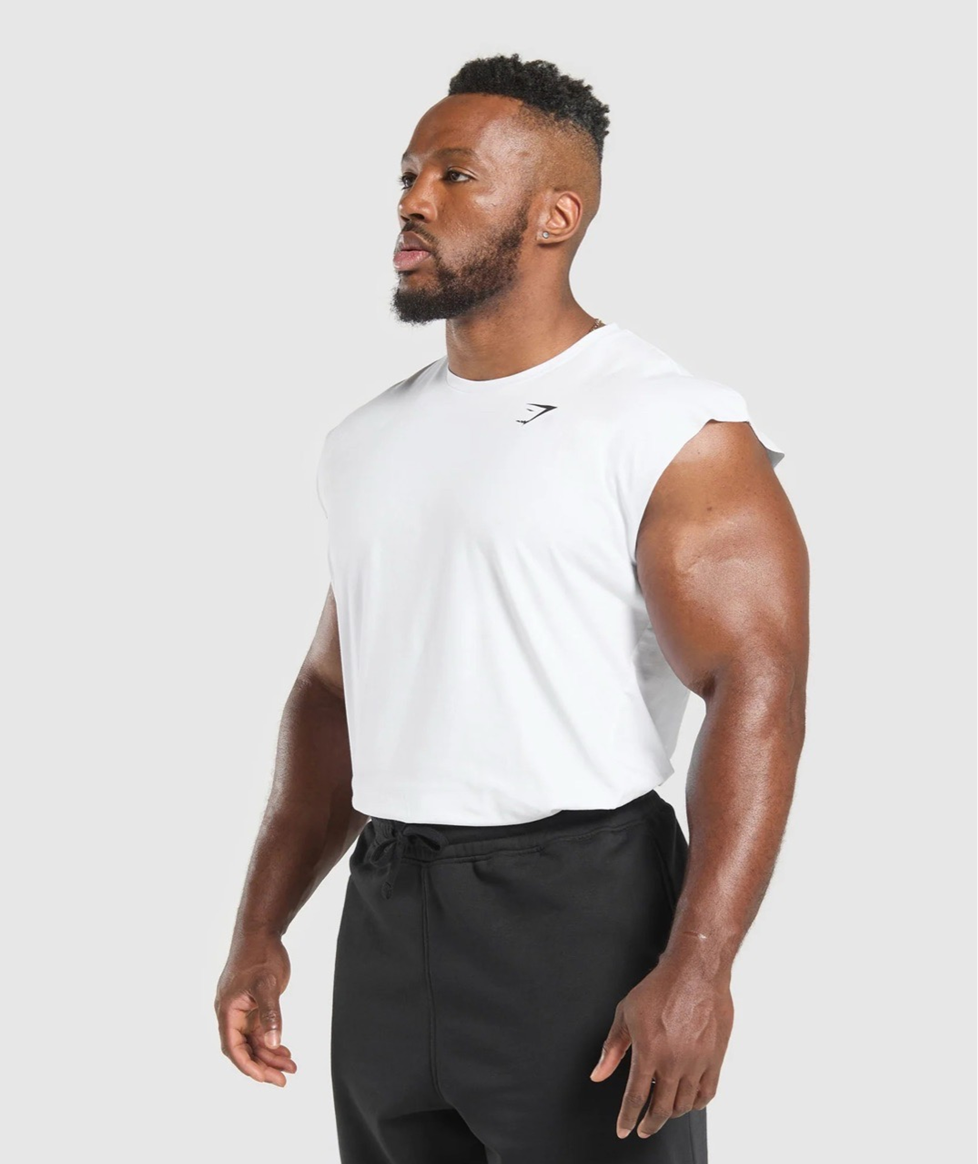 Майка GYMSHARK Critical Cut Off Tank White