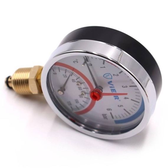 Термоманометр VIEIR радиальный d-80мм 6 БАР 1/2 YE6 (50/1) купить в Москве и Московской области по низкой цене с доставкой по России — (2) Термоманометр VIEIR радиальный d-80мм 6 БАР 1/2 YE6 (50/1) — (2)