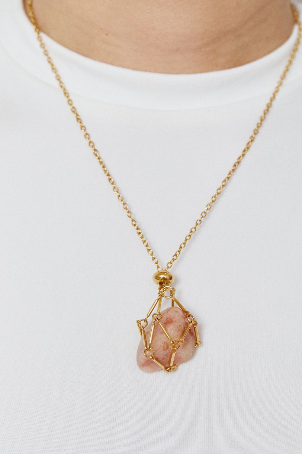 Авоська-подвеска для кристаллов золотистая S