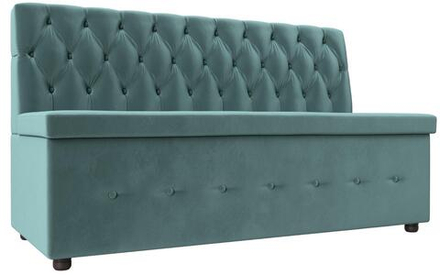 Диван кухонный прямой Вента, Бирюзовый, Велюр, 108761