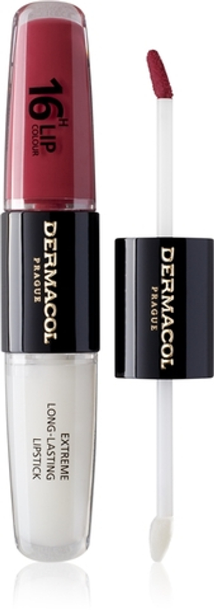 Dermacol 16H Lip Colour - Долговременная помада и блеск для губ оттенок 06 Merry Berry, 2 ml