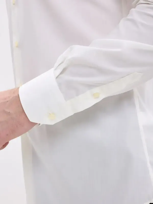 Рубашка на высокий рост LONG SLIM FIT с длинным рукавом, молочная