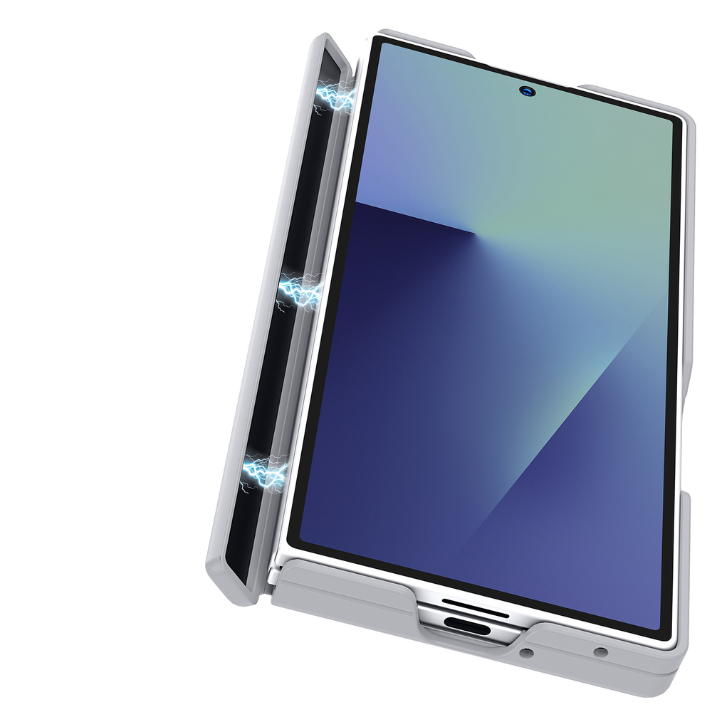 Усиленный чехол серого цвета с MagSafe для Samsung Galaxy Z Fold 7, серия Expn Series Magnetic от Dux Ducis