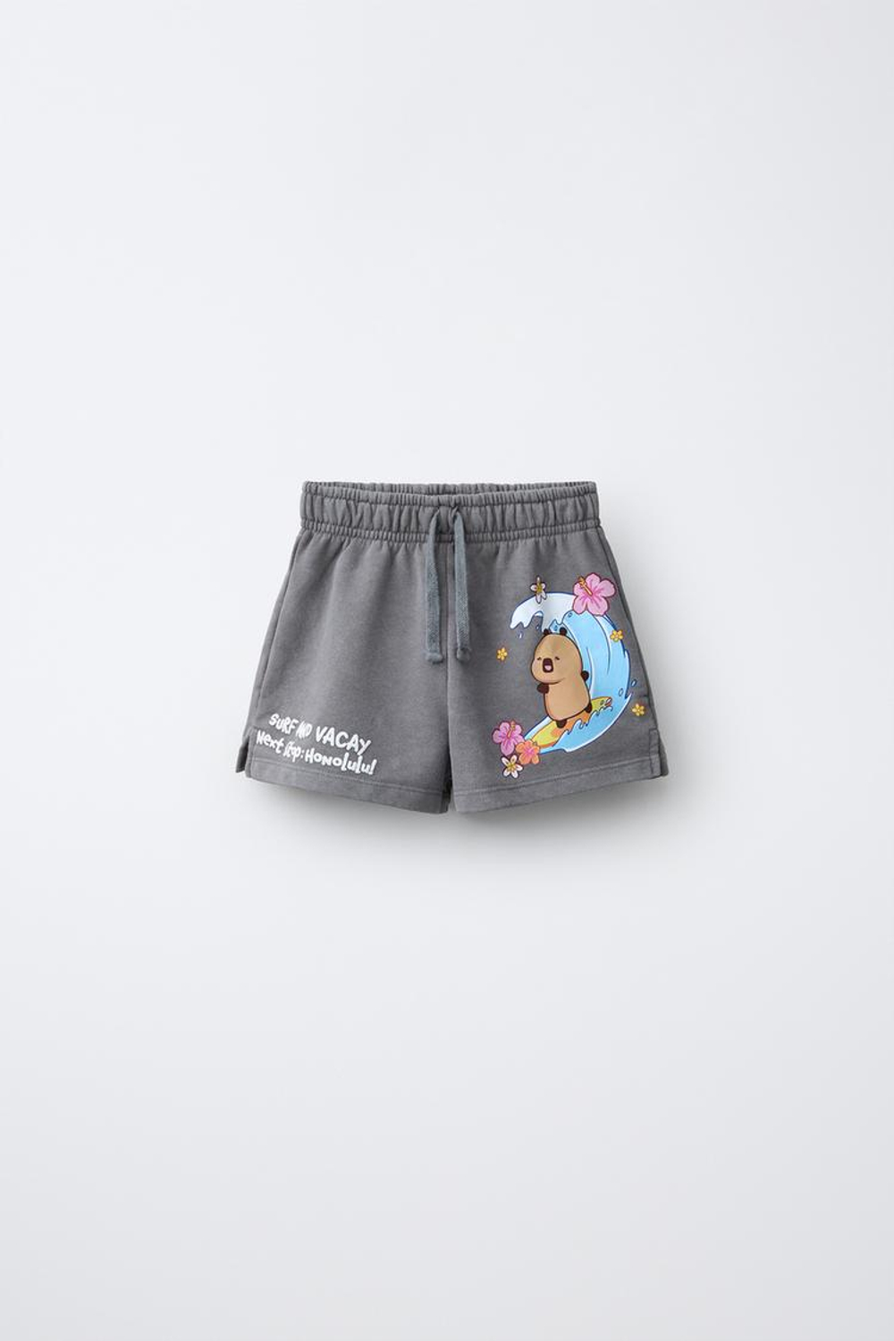 ZARA ШОРТЫ С ЭФФЕКТОМ ПОТЕРТОСТИ CAPIBARA CAPYFUN ©, АНТРАЦИТОВО-СЕРЫЙ