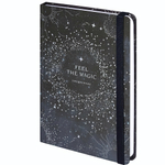 Ежедневник недатир. А5 128л. "Stars" с резинкой, твердый, фольга (STAFF)