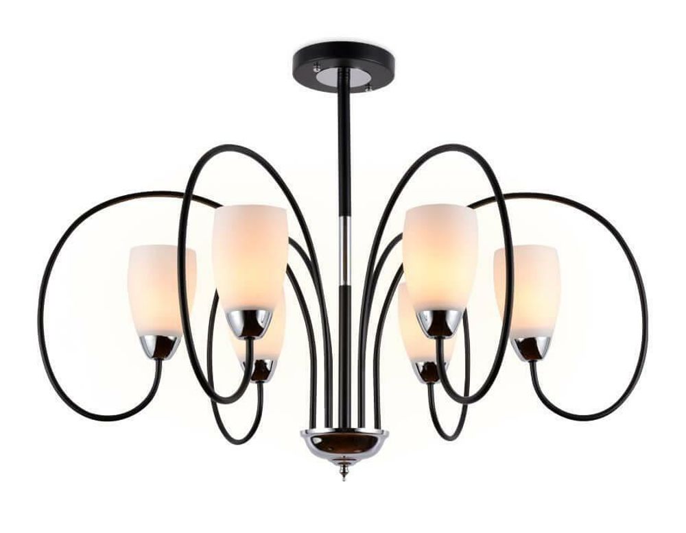 Подвесная люстра TR3126/6 BK/CH черный/хром E27 max 40W D850*600