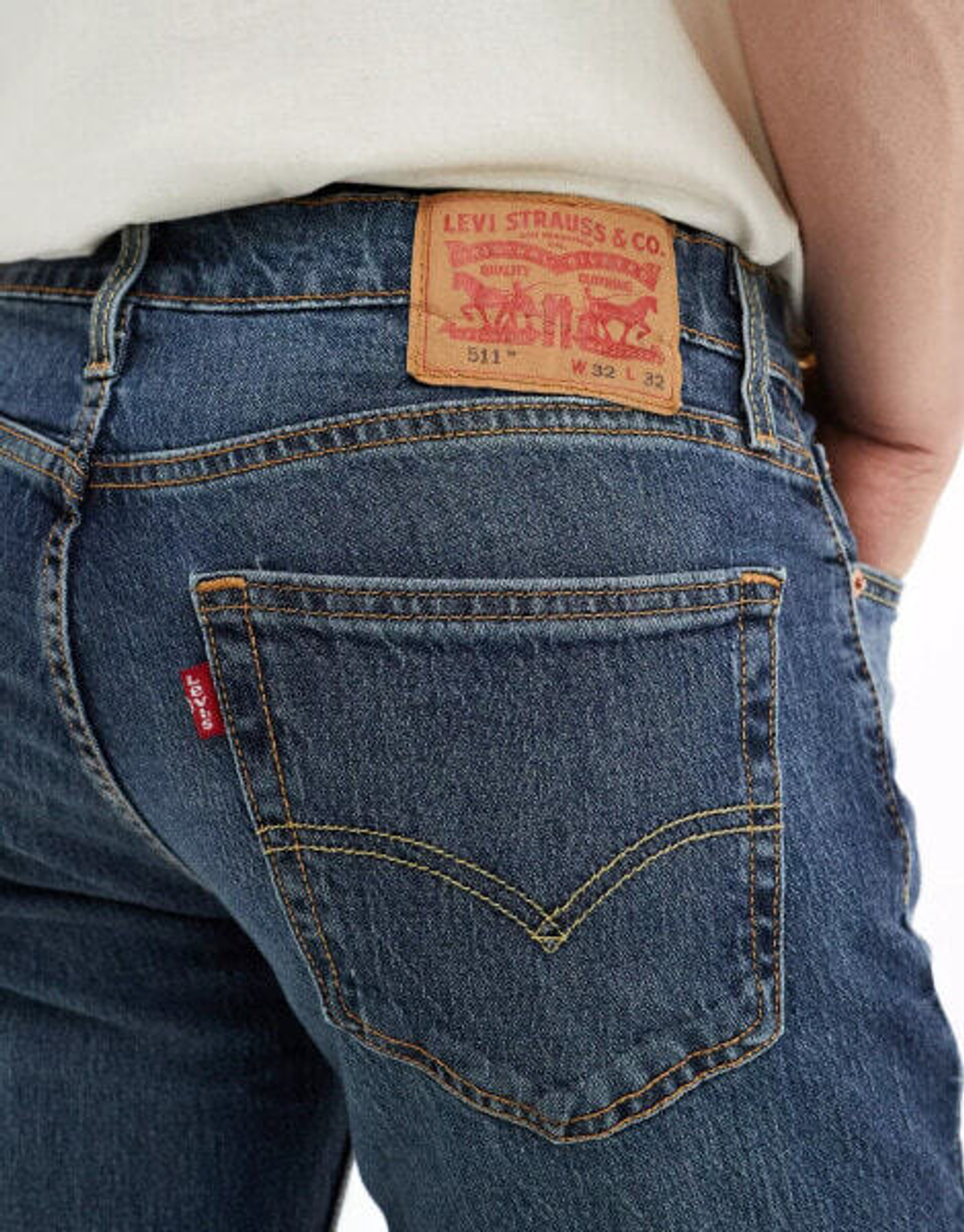 Levi s 511 slim fit performance cool denim jeans in mid blue 13 033 Beautyguid