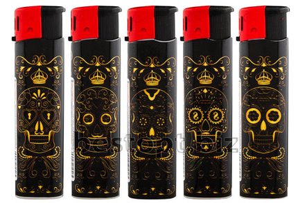 Пьезо зажигалки "Oney" PA-02(06) Золотой череп 50шт*20/1000