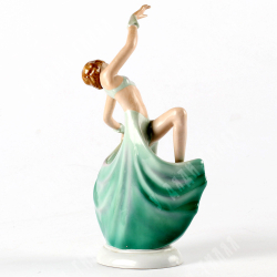 Модерн танцовщица. Статуэтка.  Венна.Goldscheider vienna. 1928 г. Высота: 24 см. Бисквит. Роспись.
