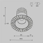 Встраиваемый светильник Technical DL121-15W-2.7K-TRS-B