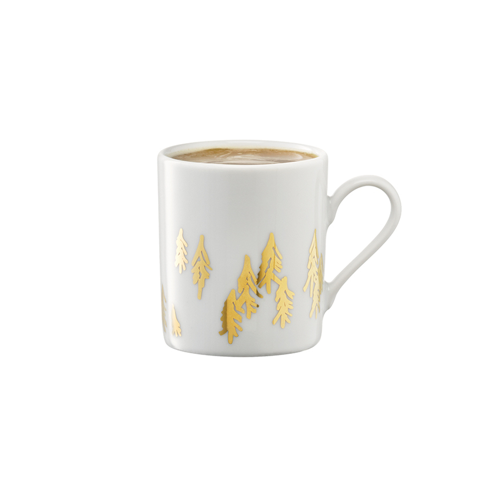 Набор чашек для кофе с блюдцами fir metallic, 100 мл, 2 шт.