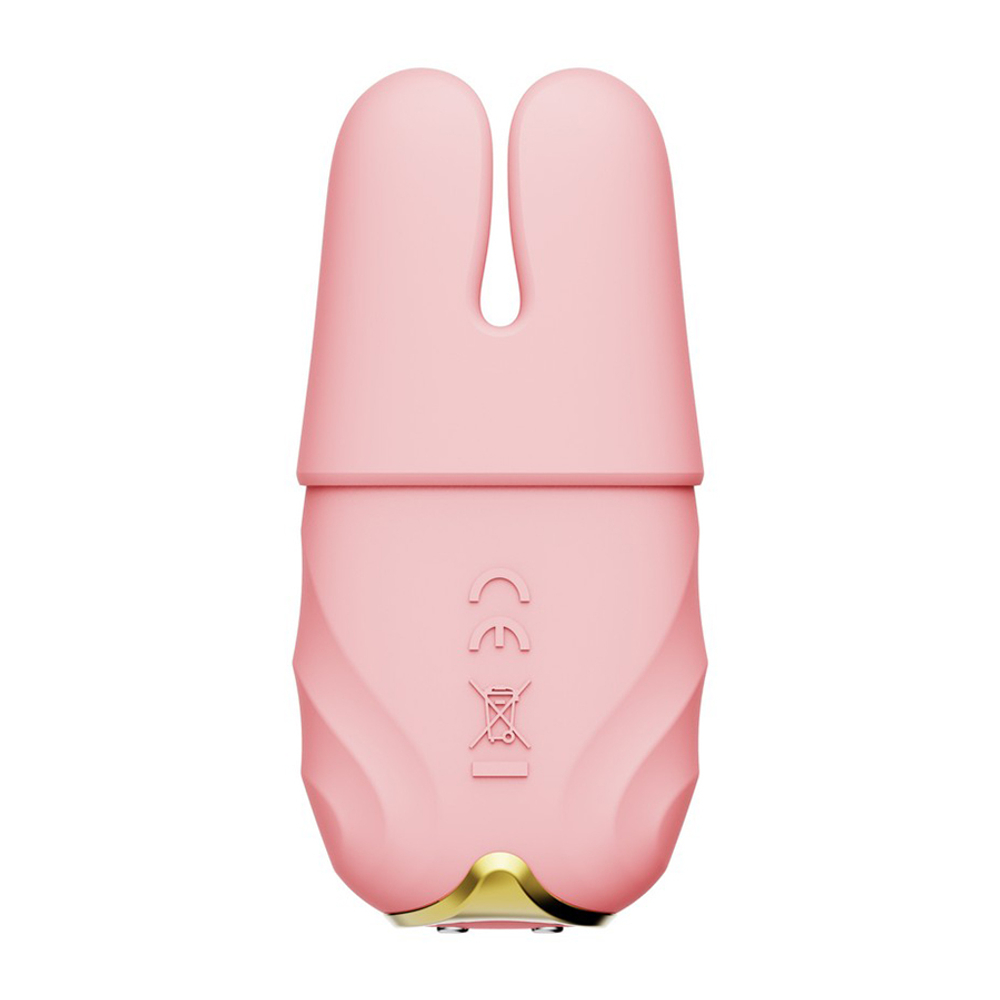 Розовые виброзажимы на соски с пультом ДУ и управлением через приложение Zalo Nave Vibrating Nipple Clamps Coral Pink