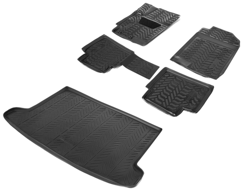 Коврики в салон и багажник автомобиля (комплект) AutoFlex для Kia Rio X хэтчбек 2020-н.в./Rio X-Line хэтчбек 2017-2021, полиуретан, с крепежом, 5 частей, K9230105-1