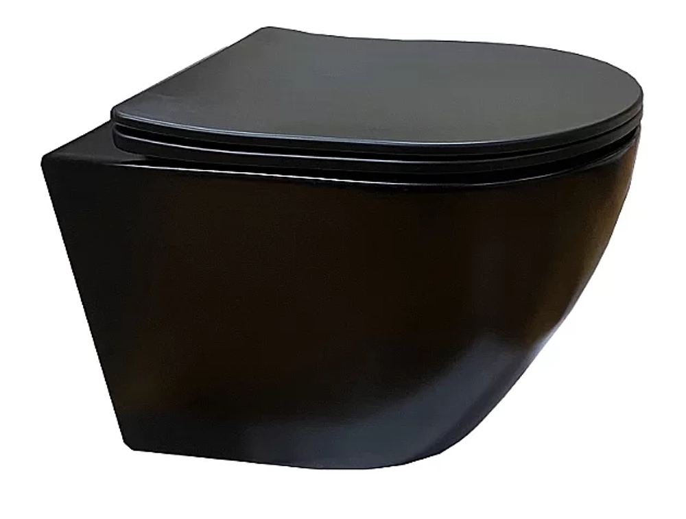 Унитаз подвесной CeruttiSpa SELLA Aria MB CT9160 безободковый, с крышкой микролифт, черный матовый