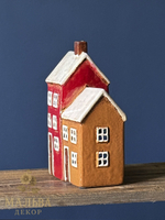 Декоративный подсвечник "Двойной домик" из керамики CAMPO Home & Garden 11,5x7xH18 см