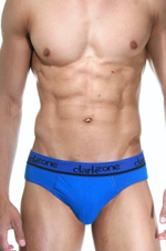 Синие мужские трусы-слипы с контрастными надписями на резинке (Размер: XL) (Цвет: синий)