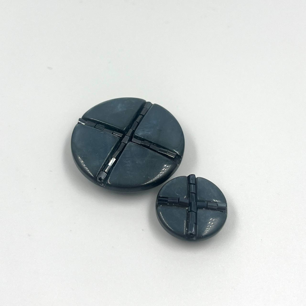 Пуговицы голубой опал с бисером