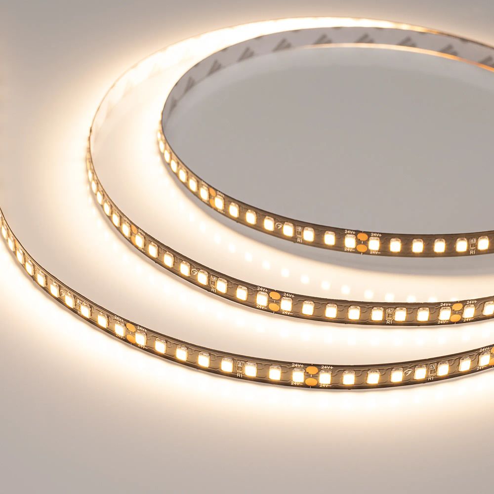 Светодиодная лента RT-A160-BLACK-8mm 24V Warm3000 (12 W/m, IP20, 2835, 5m) (Arlight, высок.эфф.150 лм/Вт) 029426(2)