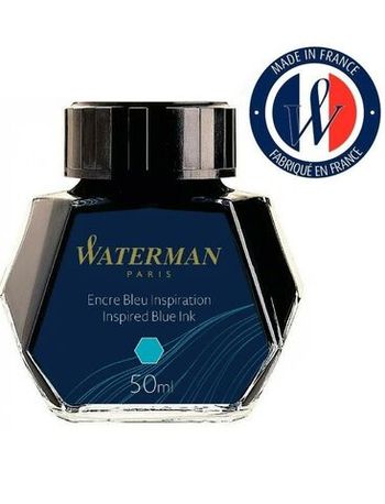 Бирюзовые чернила Waterman Inspired Blue во флаконе для перьевой ручки (S0110810)