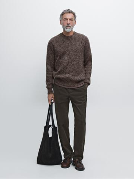 Massimo Dutti Брюки-джоггеры вельветовые, коричневый