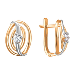 Серьги с фианитом из красного золота 585 пробы JA-S-1112909Р