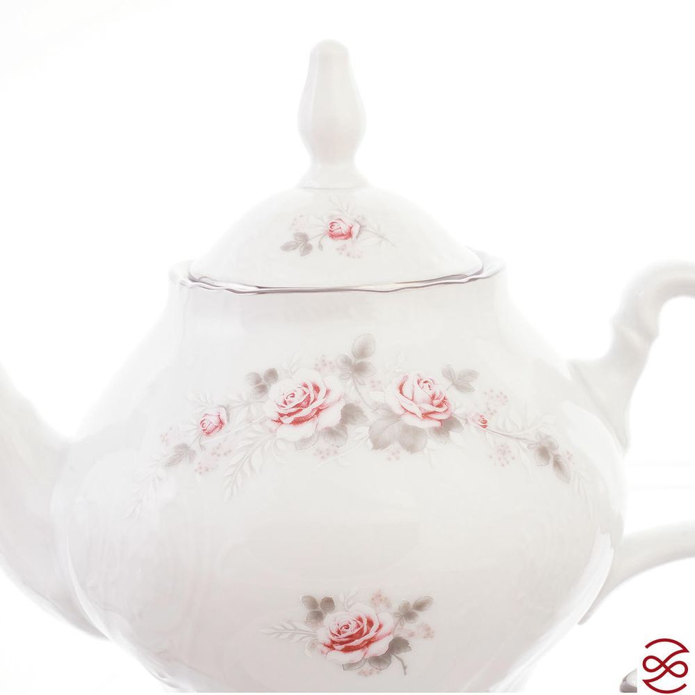 Чайный сервиз Bernadotte Серая роза платина 6 персон 17 предметов